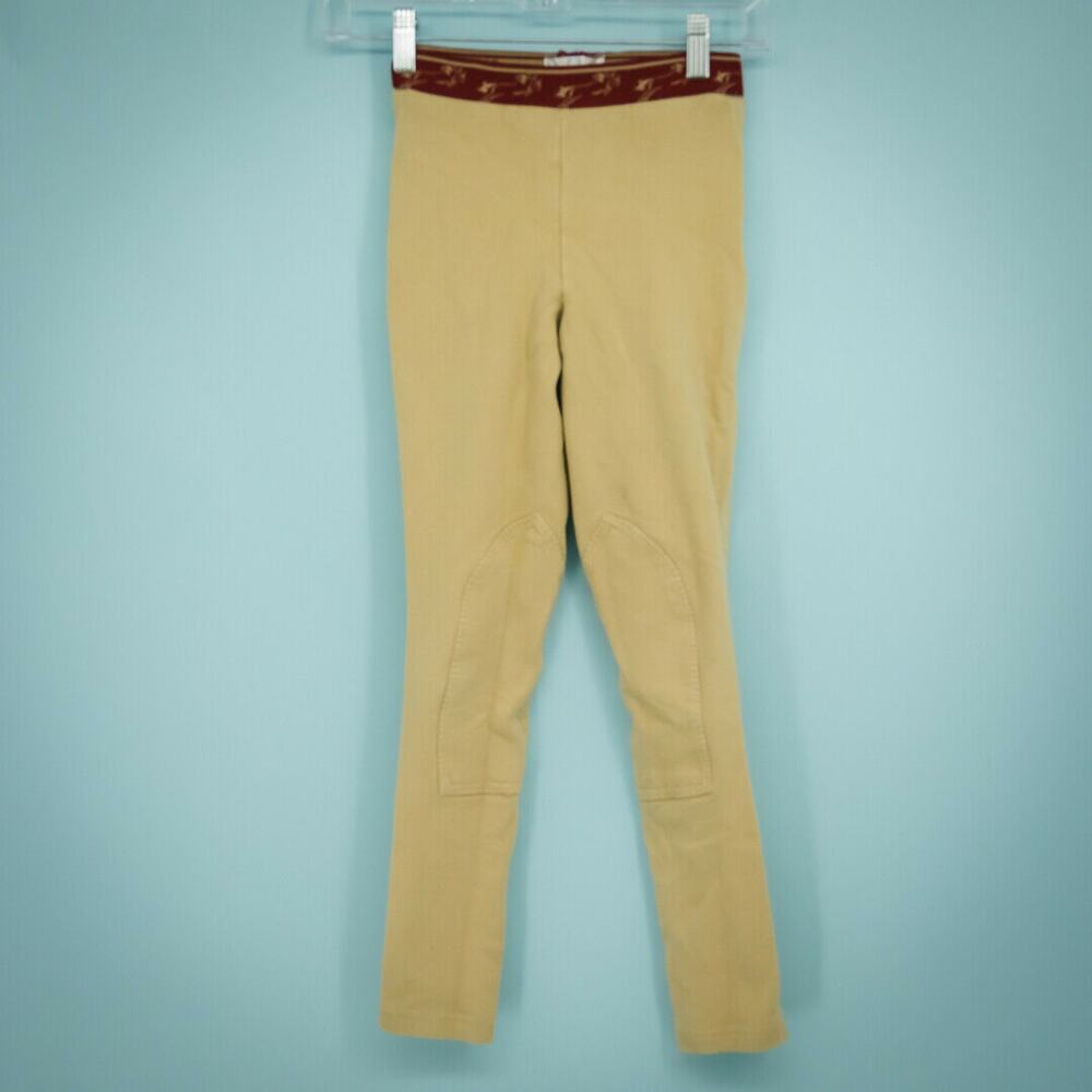 TuffRider Size S Small Equestrian Pull On Waistband Elastic Tan Knit Leggings
